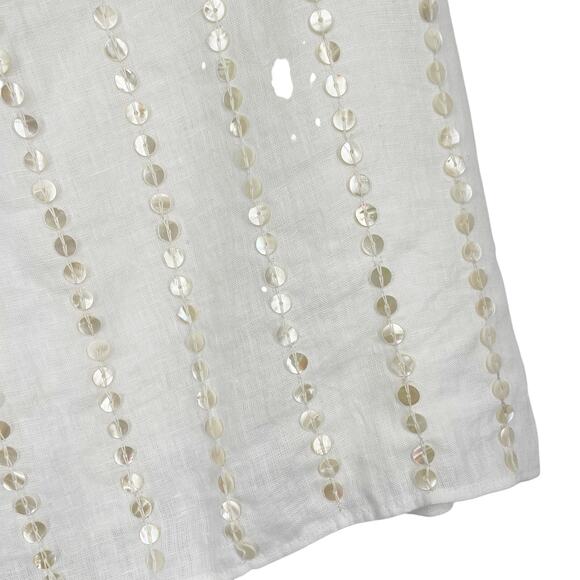 J. Crew Collection shell-embellished skirt linen Size 8 NWT Coastal Boho Resort - Picture 8 of 14